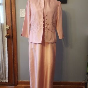Jessica Howard Elegant Pink Women's Skirt and Jacket Set